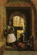 Jean Leon Gerome Arnauts of Cairo at the Gate of Bab-el-Nasr Sweden oil painting artist